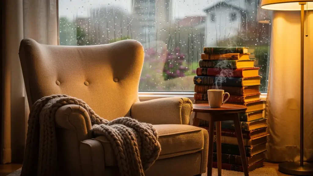 cozy romance reading sofa coffee